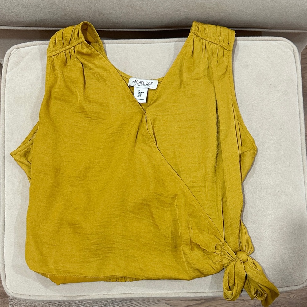 Rachel Zoe Mustard Yellow Wrap Blouse
